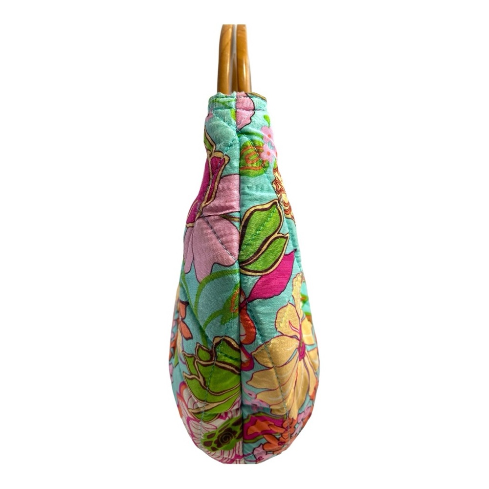 Vera Bradley Tropical Silk Bermuda with Wooden Handles Bag - Picture 4 of 7